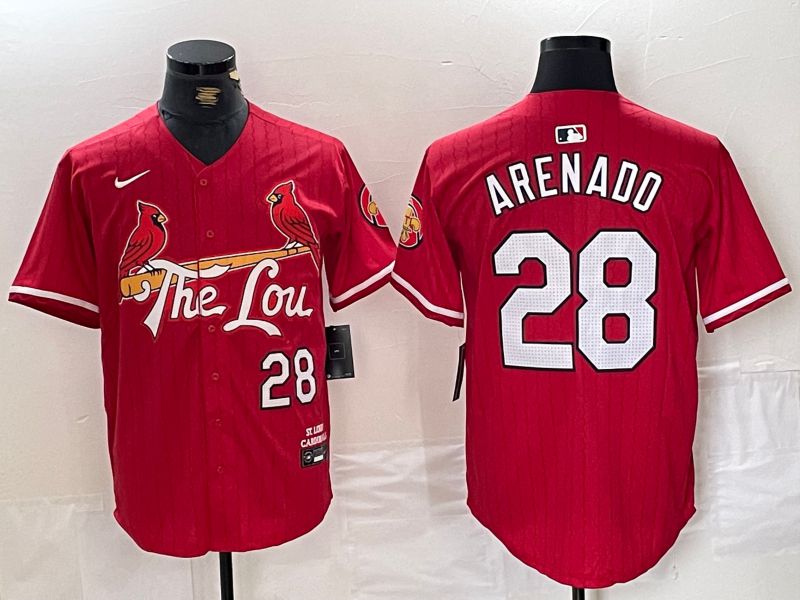Men St.Louis Cardinals #28 Arenado Red City Edition 2024 Nike MLB Jersey style 1->st.louis cardinals->MLB Jersey